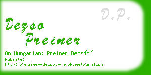 dezso preiner business card